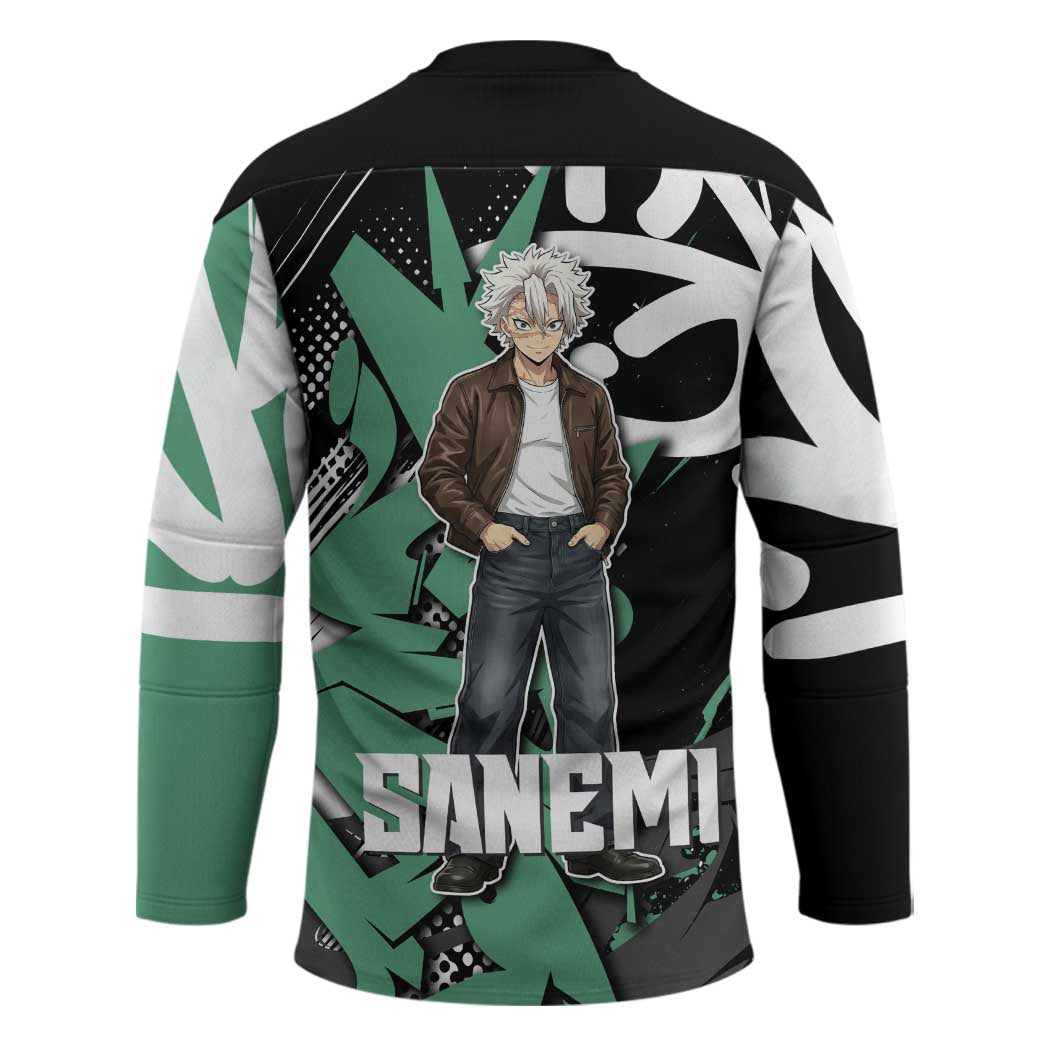 Sanemi Demon Slayer Hockey Jersey Graffiti Street Anime Design