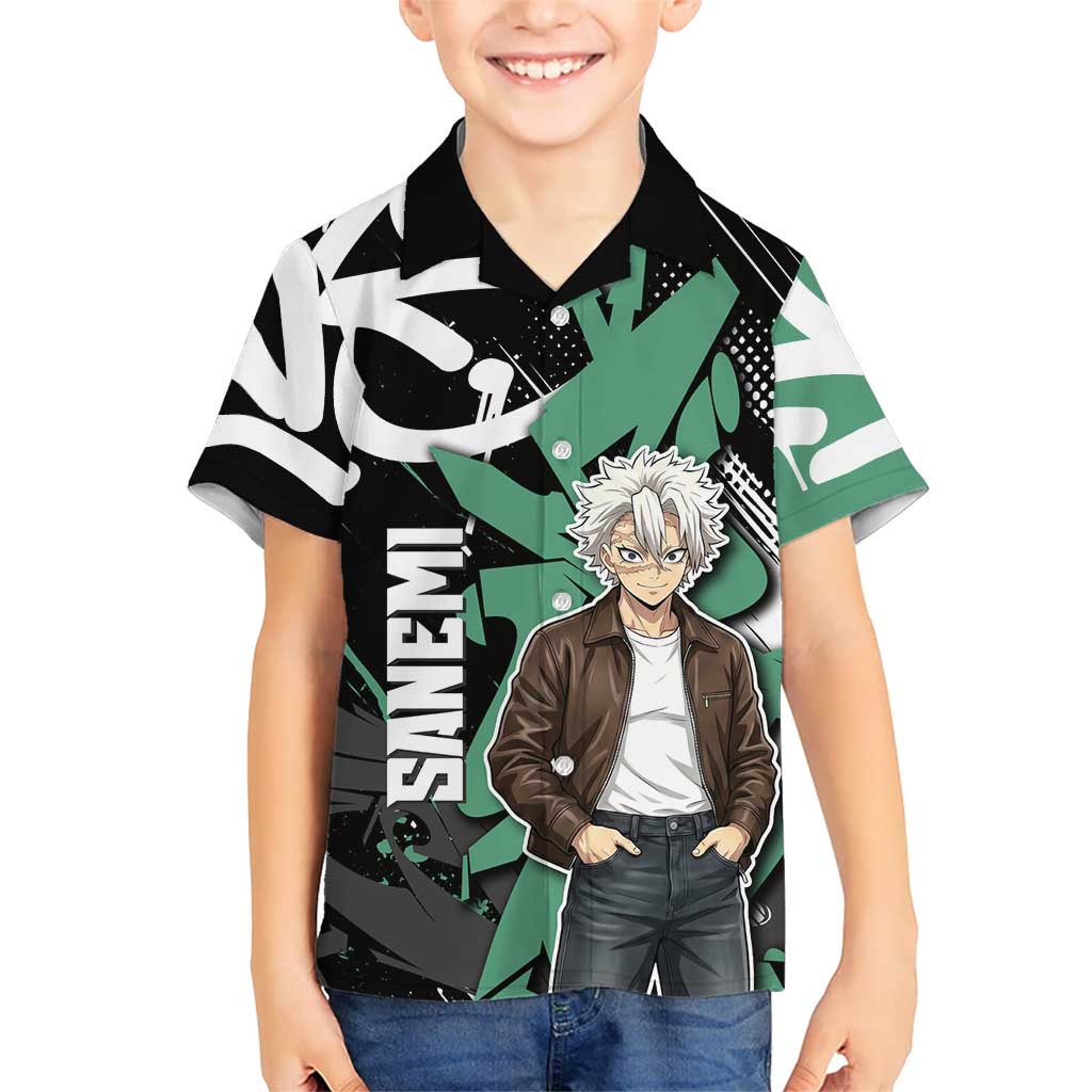 Sanemi Demon Slayer Kid Hawaiian Shirt Graffiti Street Anime Design