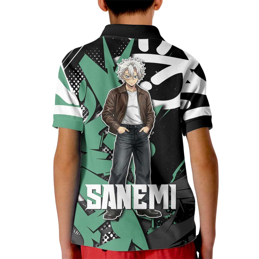 Sanemi Demon Slayer Kid Polo Shirt Graffiti Street Anime Design