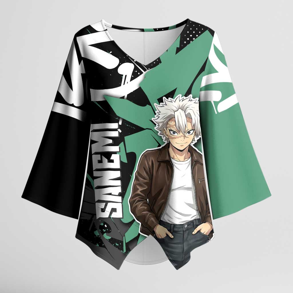 Sanemi Demon Slayer Kimono Sleeve Blouse Graffiti Street Anime Design