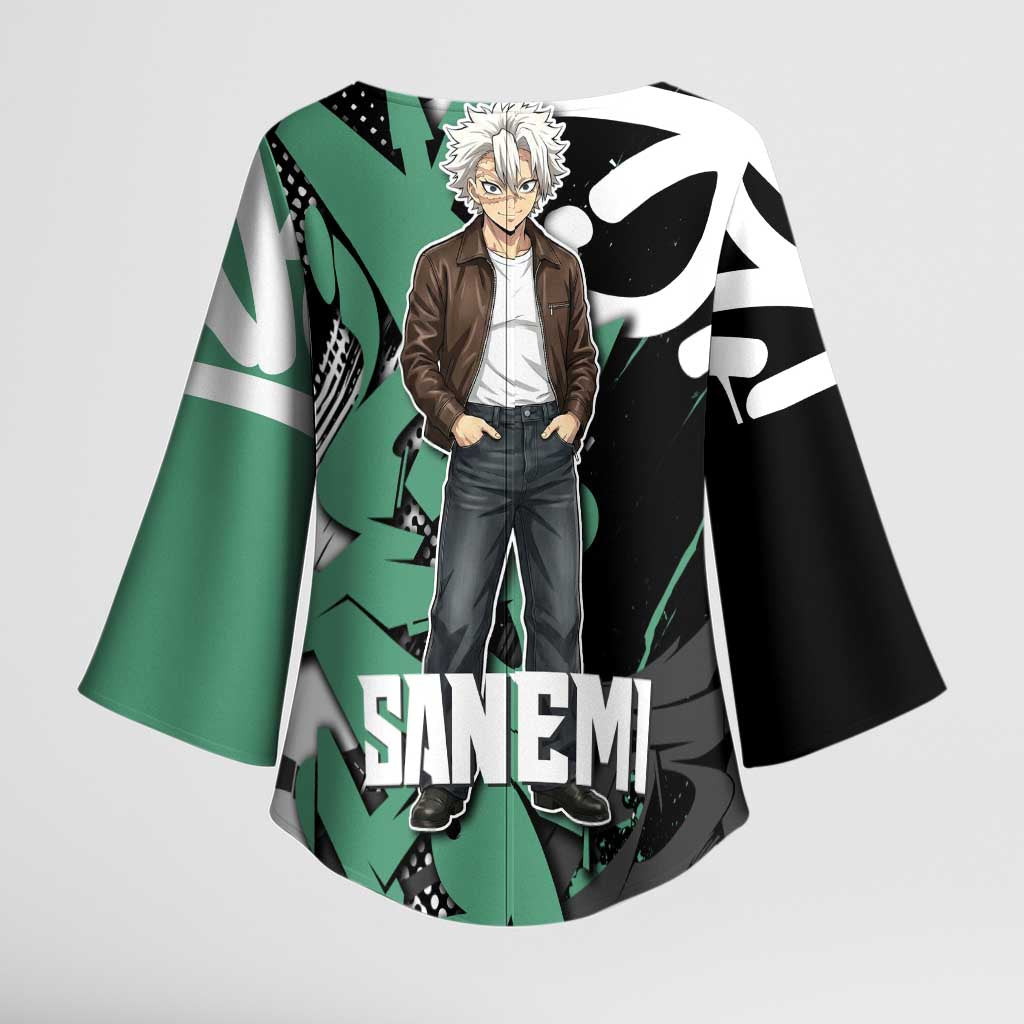 Sanemi Demon Slayer Kimono Sleeve Blouse Graffiti Street Anime Design