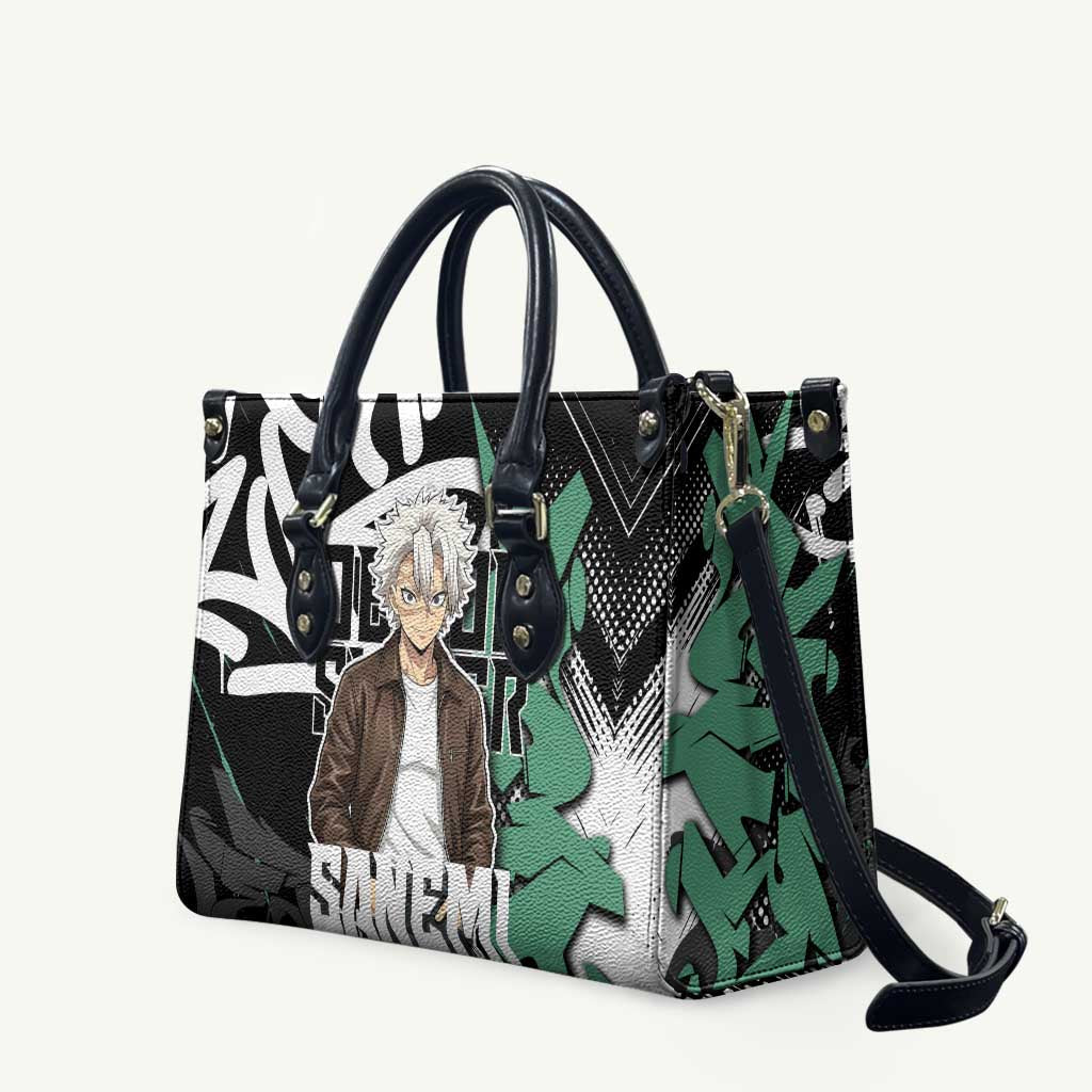 Sanemi Demon Slayer Leather Bag Graffiti Street Anime Design