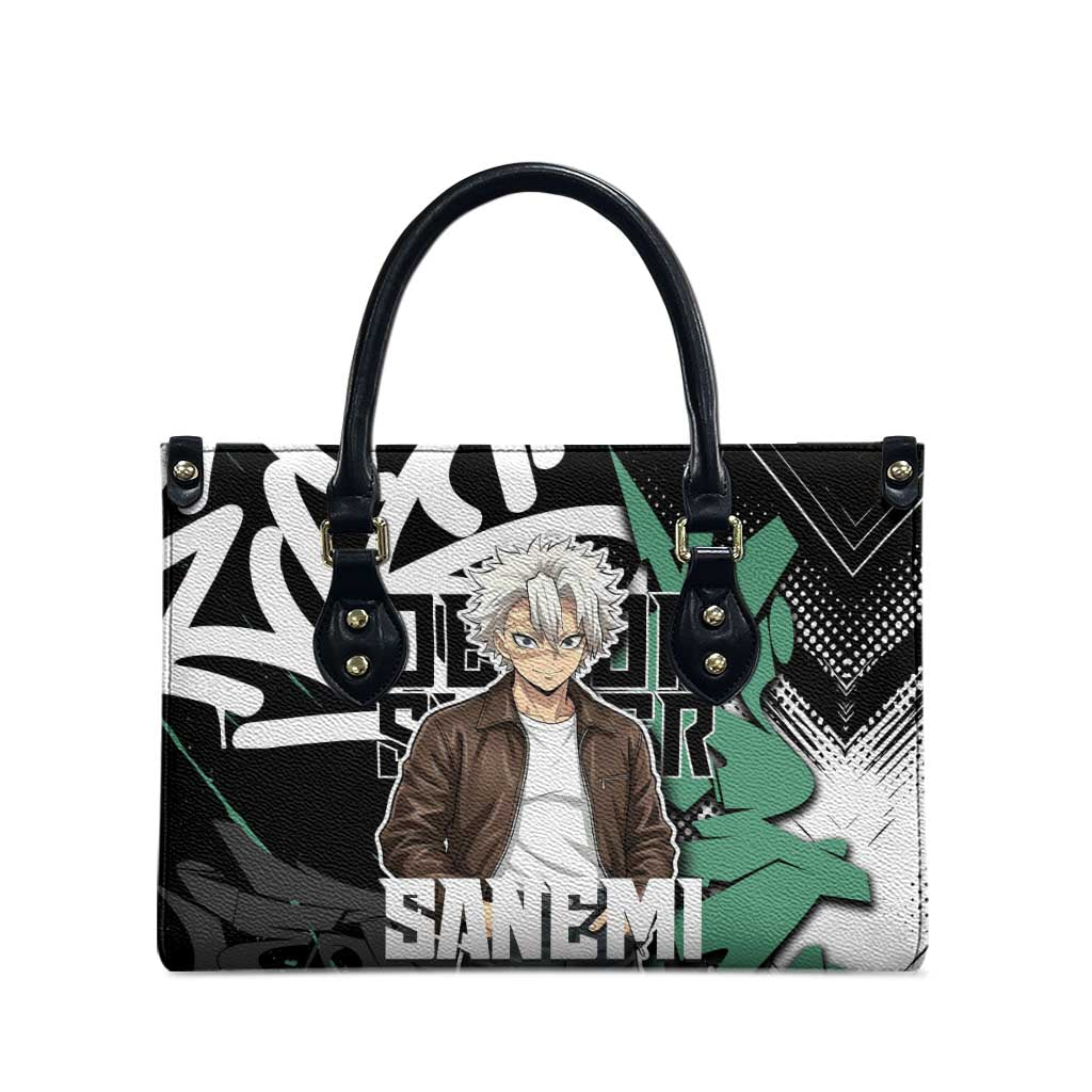 Sanemi Demon Slayer Leather Bag Graffiti Street Anime Design