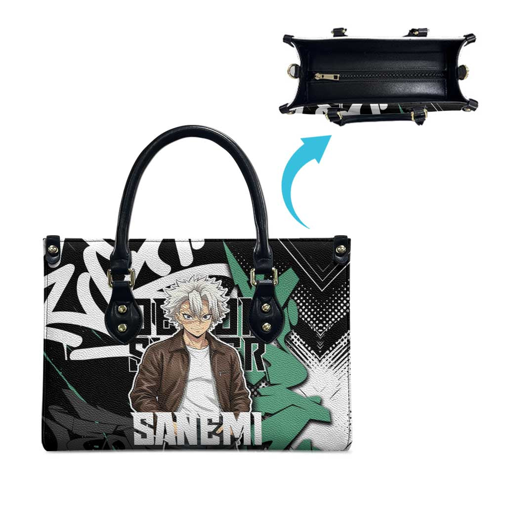 Sanemi Demon Slayer Leather Bag Graffiti Street Anime Design
