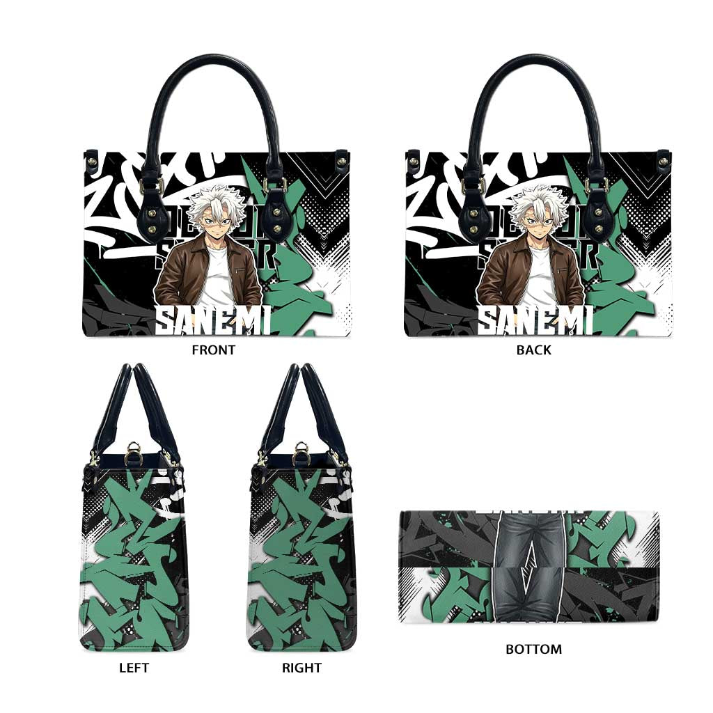 Sanemi Demon Slayer Leather Bag Graffiti Street Anime Design