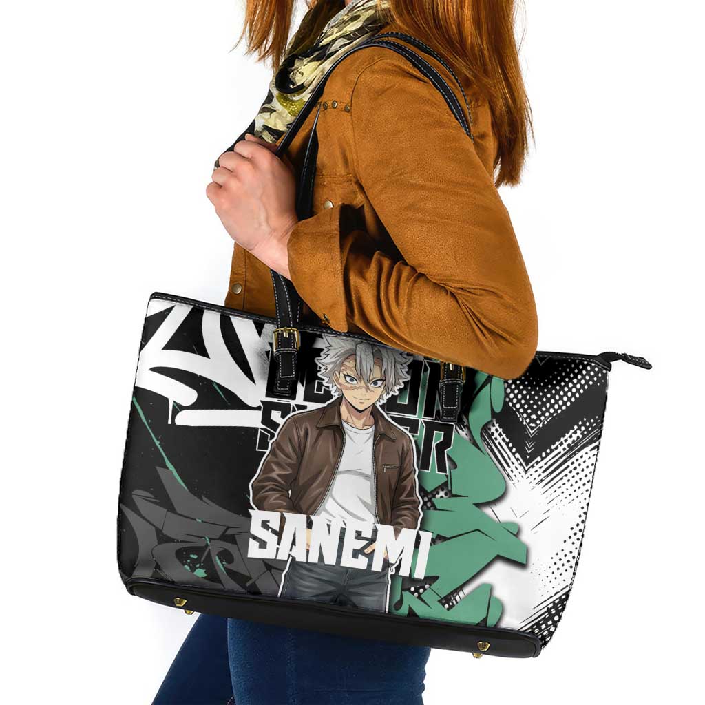 Sanemi Demon Slayer Leather Tote Bag Graffiti Street Anime Design