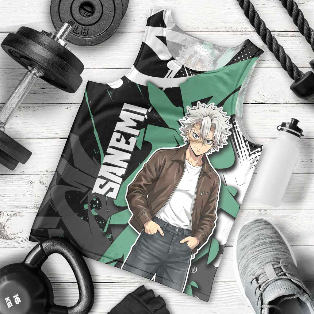 Sanemi Demon Slayer Men Tank Top Graffiti Street Anime Design