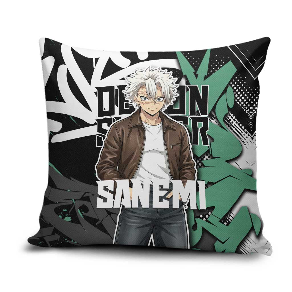 Sanemi Demon Slayer Pillow Cover Graffiti Street Anime Design