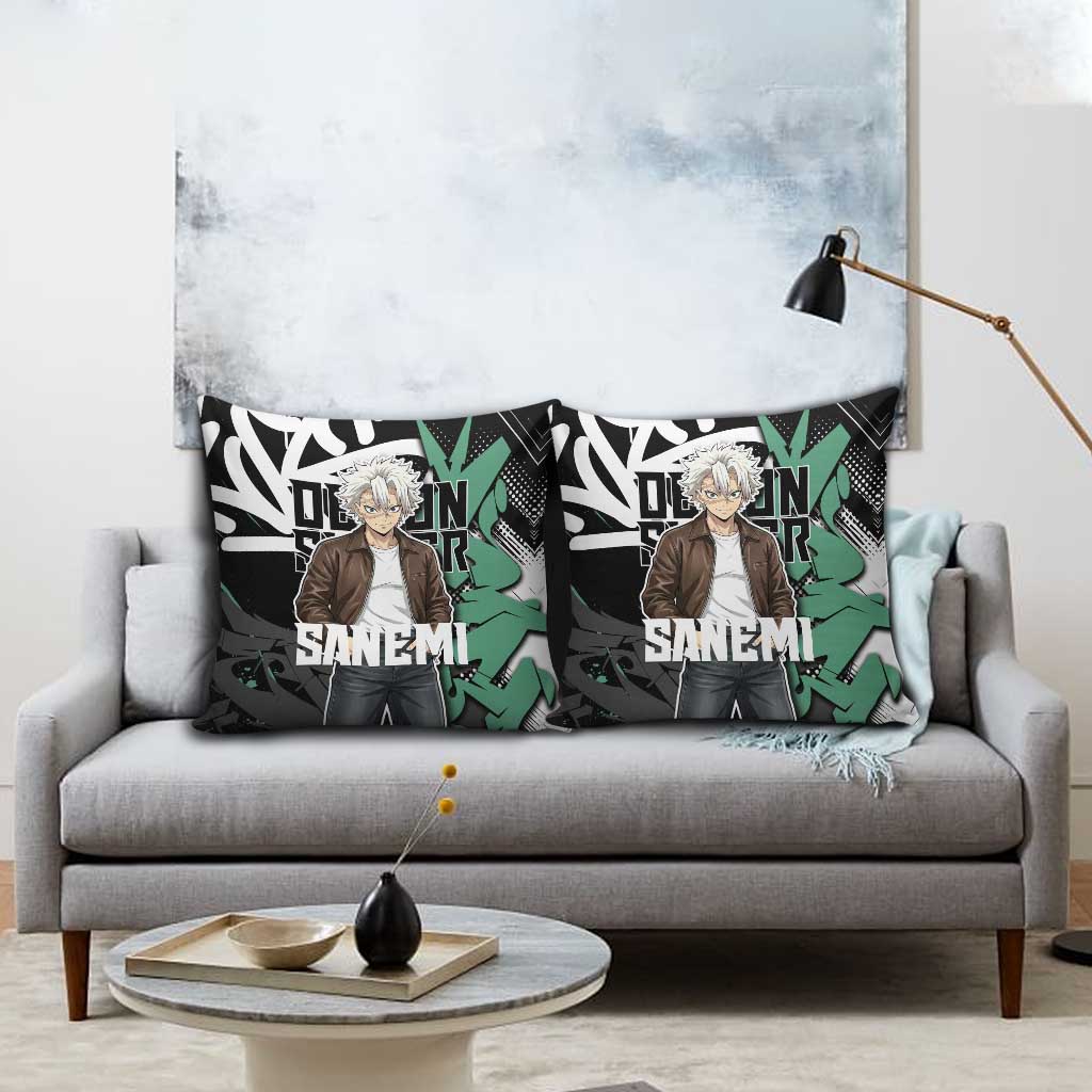 Sanemi Demon Slayer Pillow Cover Graffiti Street Anime Design