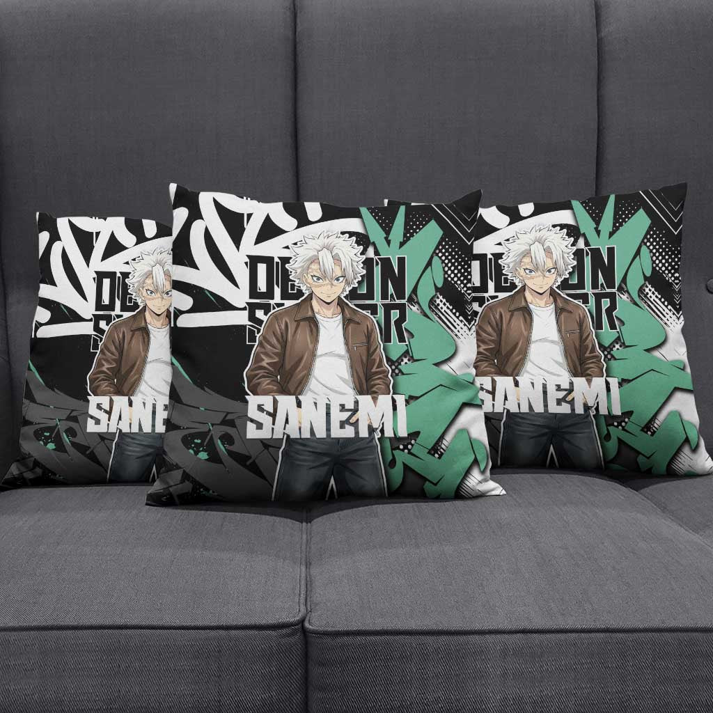 Sanemi Demon Slayer Pillow Cover Graffiti Street Anime Design
