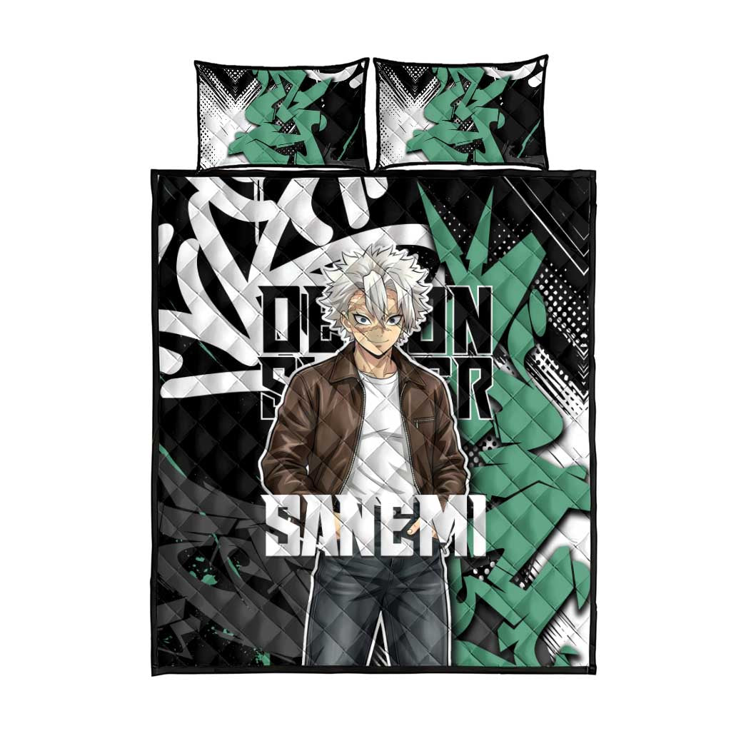 Sanemi Demon Slayer Quilt Bed Set Graffiti Street Anime Design