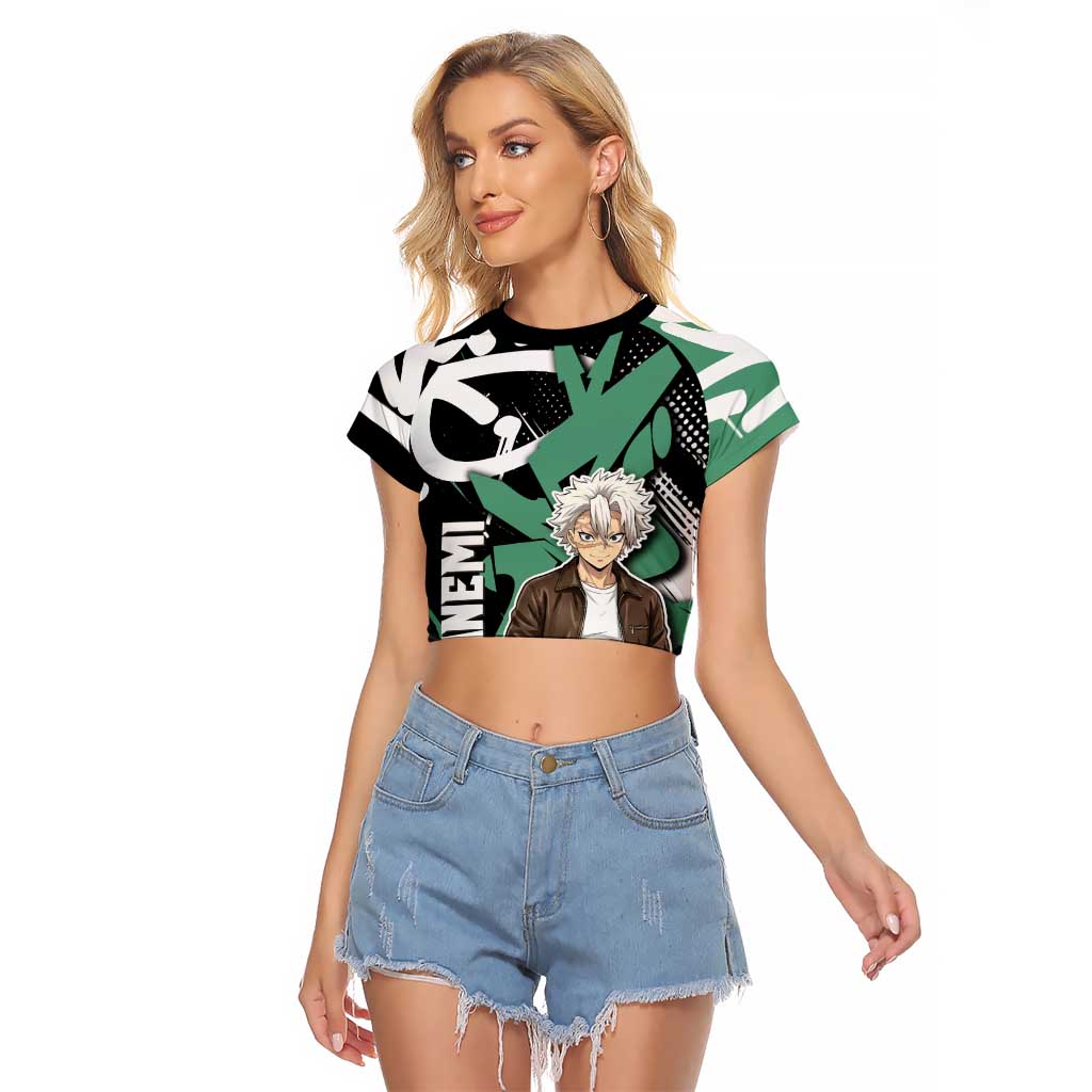 Sanemi Demon Slayer Raglan Cropped T Shirt Graffiti Street Anime Design