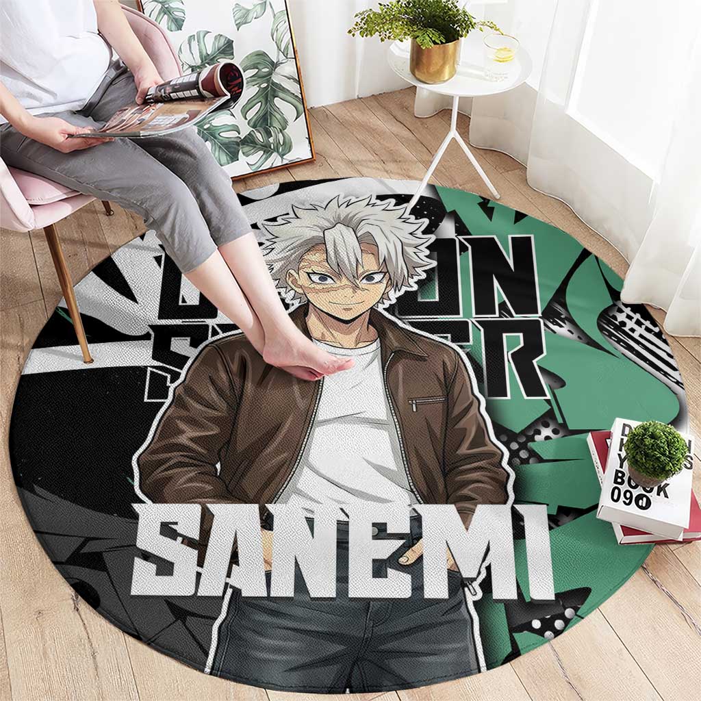 Sanemi Demon Slayer Round Carpet Graffiti Street Anime Design