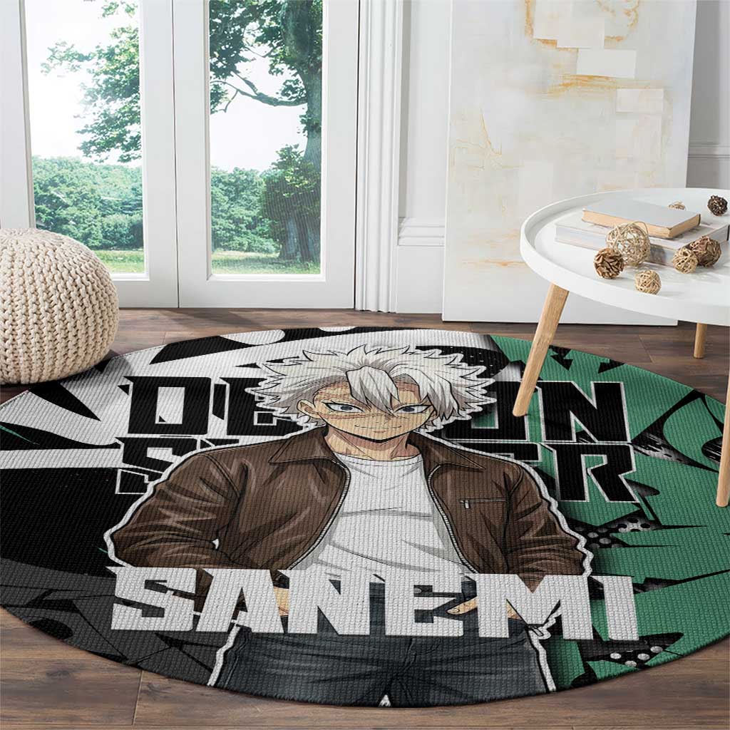Sanemi Demon Slayer Round Carpet Graffiti Street Anime Design