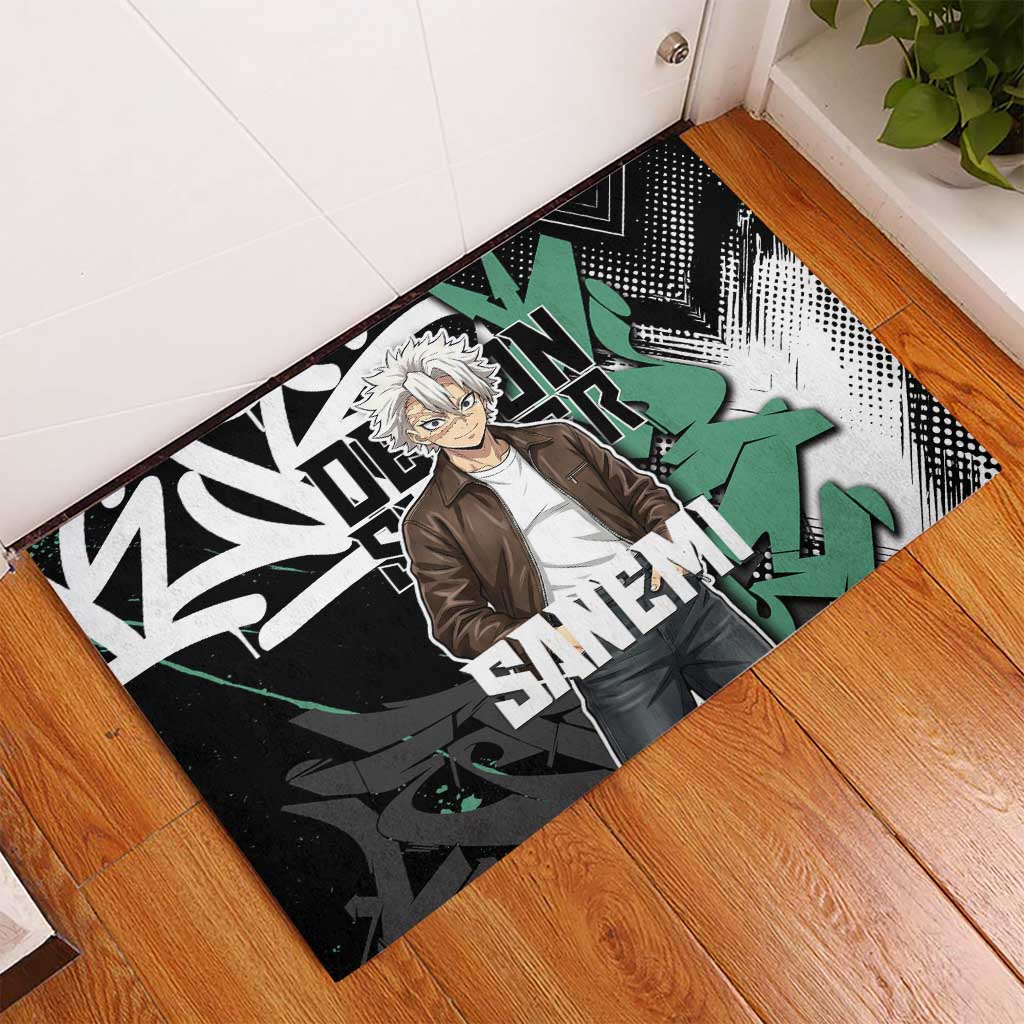 Sanemi Demon Slayer Rubber Doormat Graffiti Street Anime Design