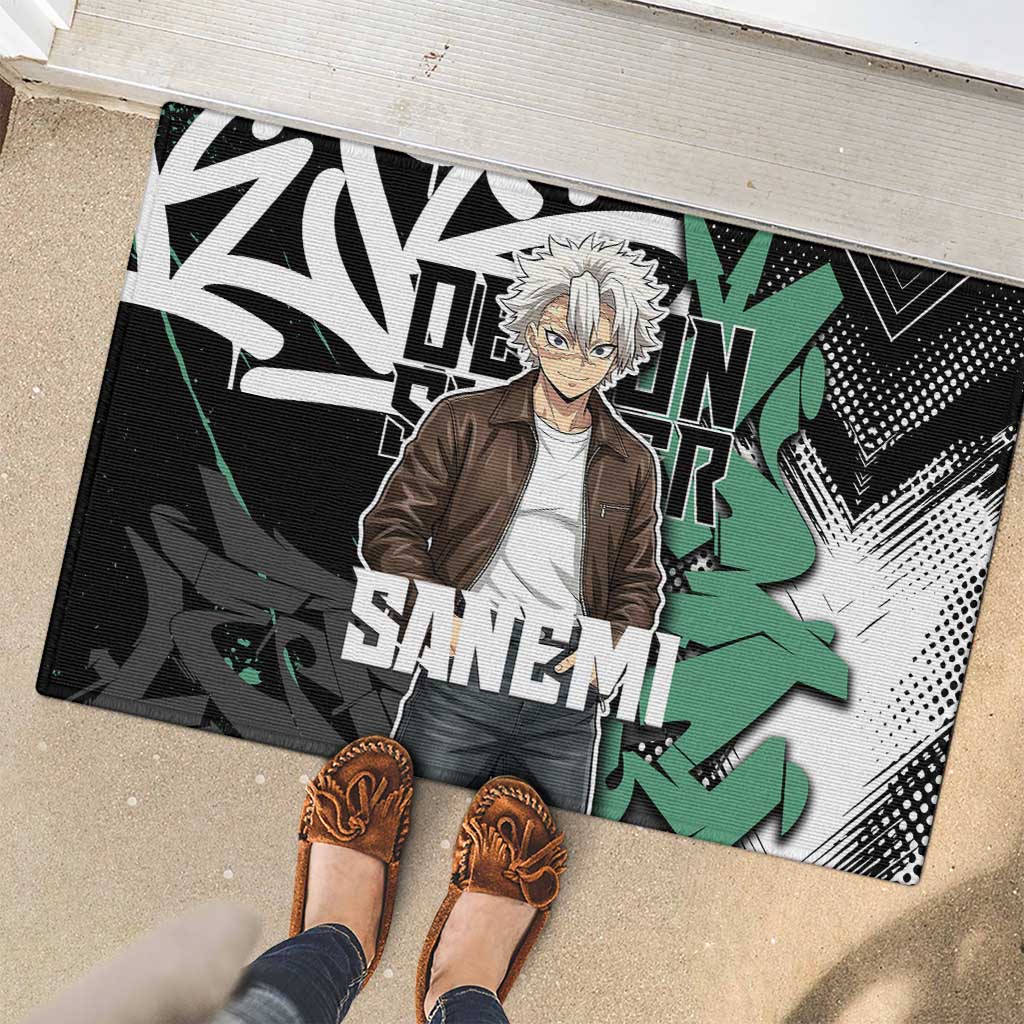 Sanemi Demon Slayer Rubber Doormat Graffiti Street Anime Design