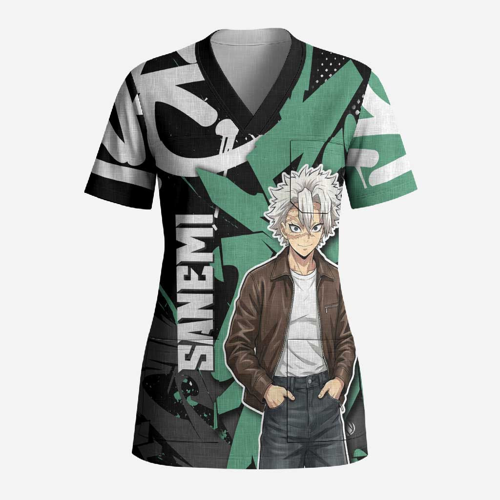 Sanemi Demon Slayer Scrub Top Graffiti Street Anime Design