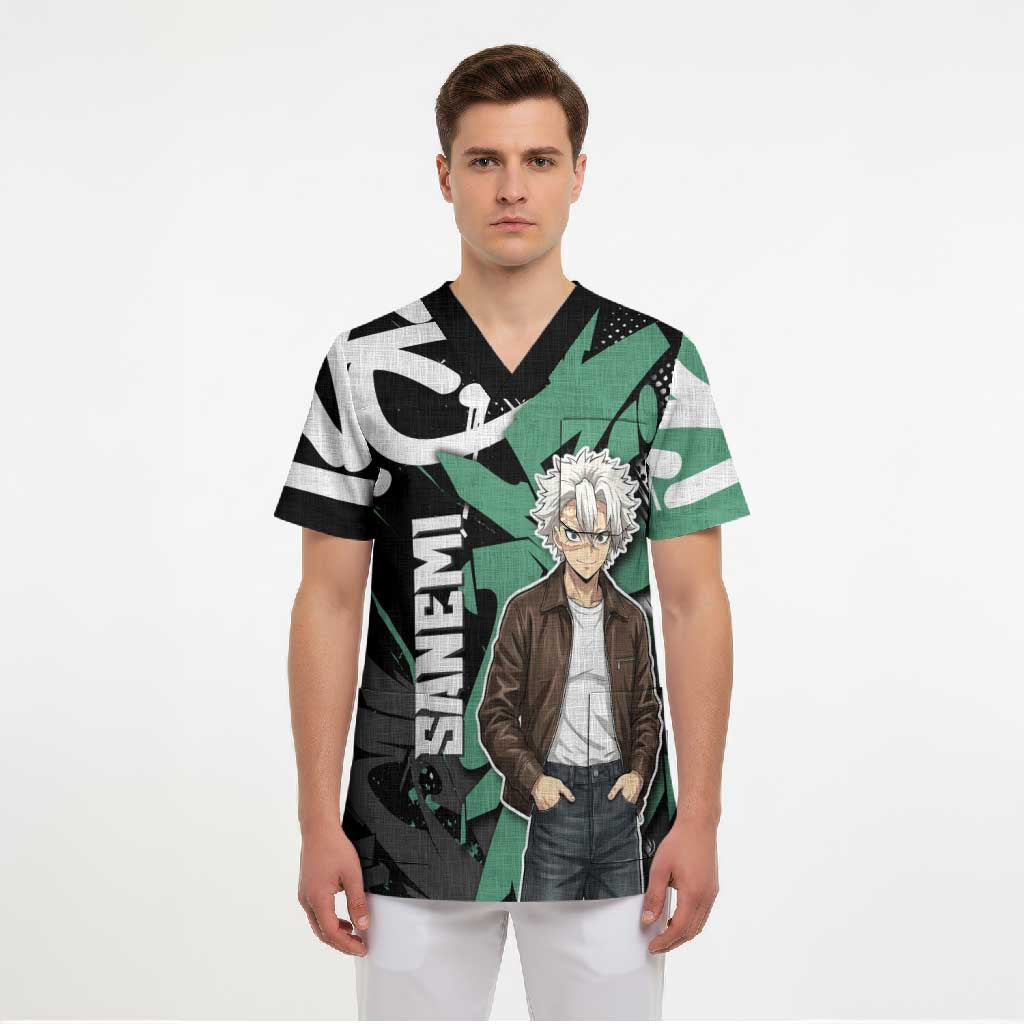 Sanemi Demon Slayer Scrub Top Graffiti Street Anime Design