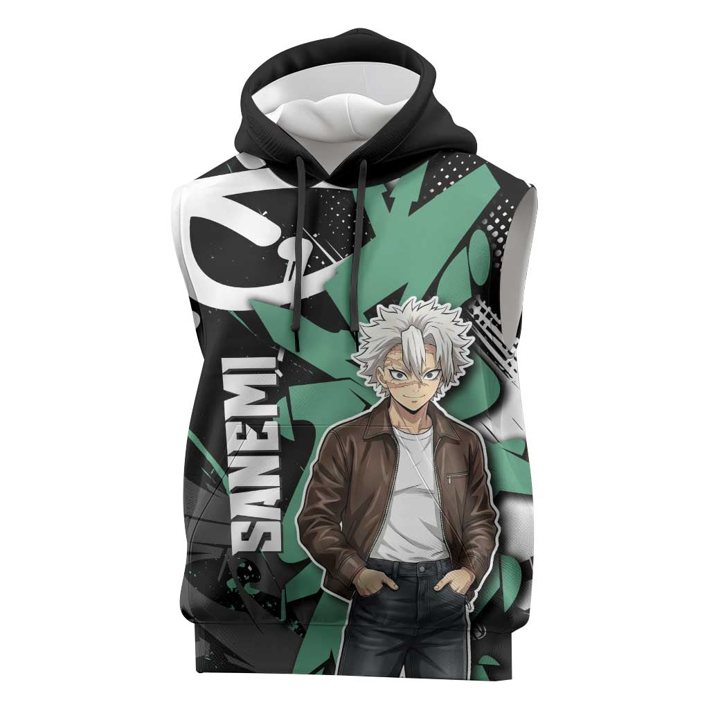 Sanemi Demon Slayer Sleeveless Hoodie Graffiti Street Anime Design