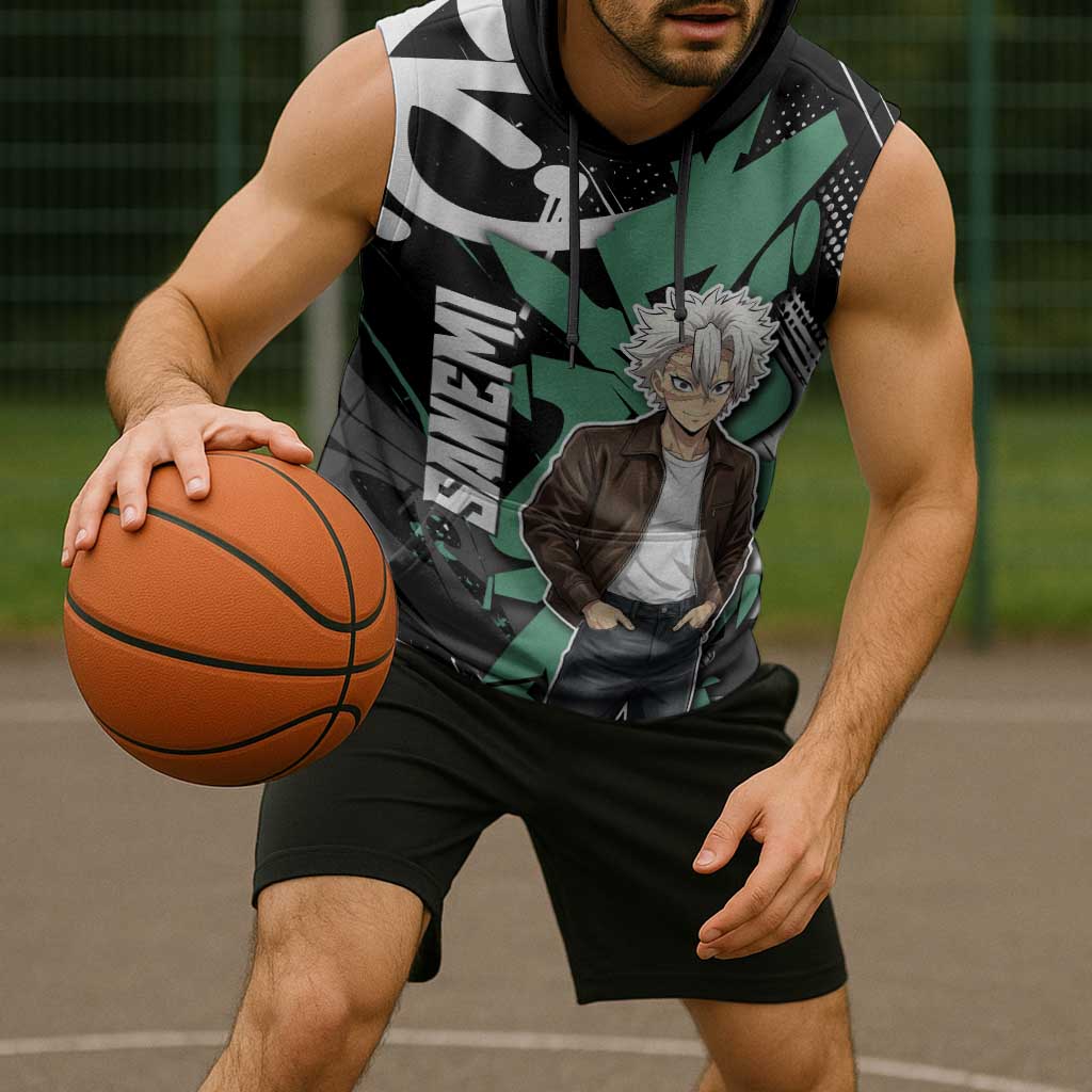 Sanemi Demon Slayer Sleeveless Hoodie Graffiti Street Anime Design