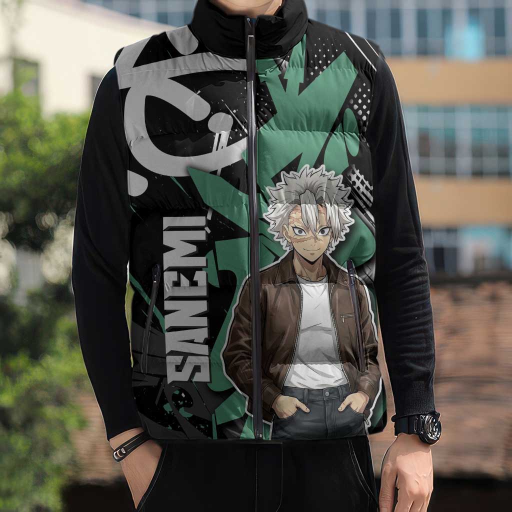 Sanemi Demon Slayer Sleeveless Puffer Jacket Graffiti Street Anime Design