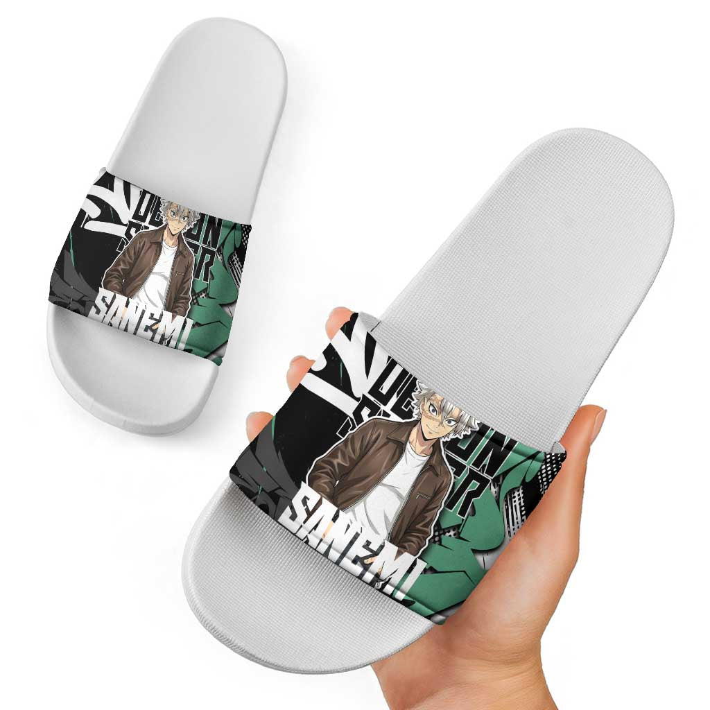 Sanemi Demon Slayer Slide Sandals Graffiti Street Anime Design