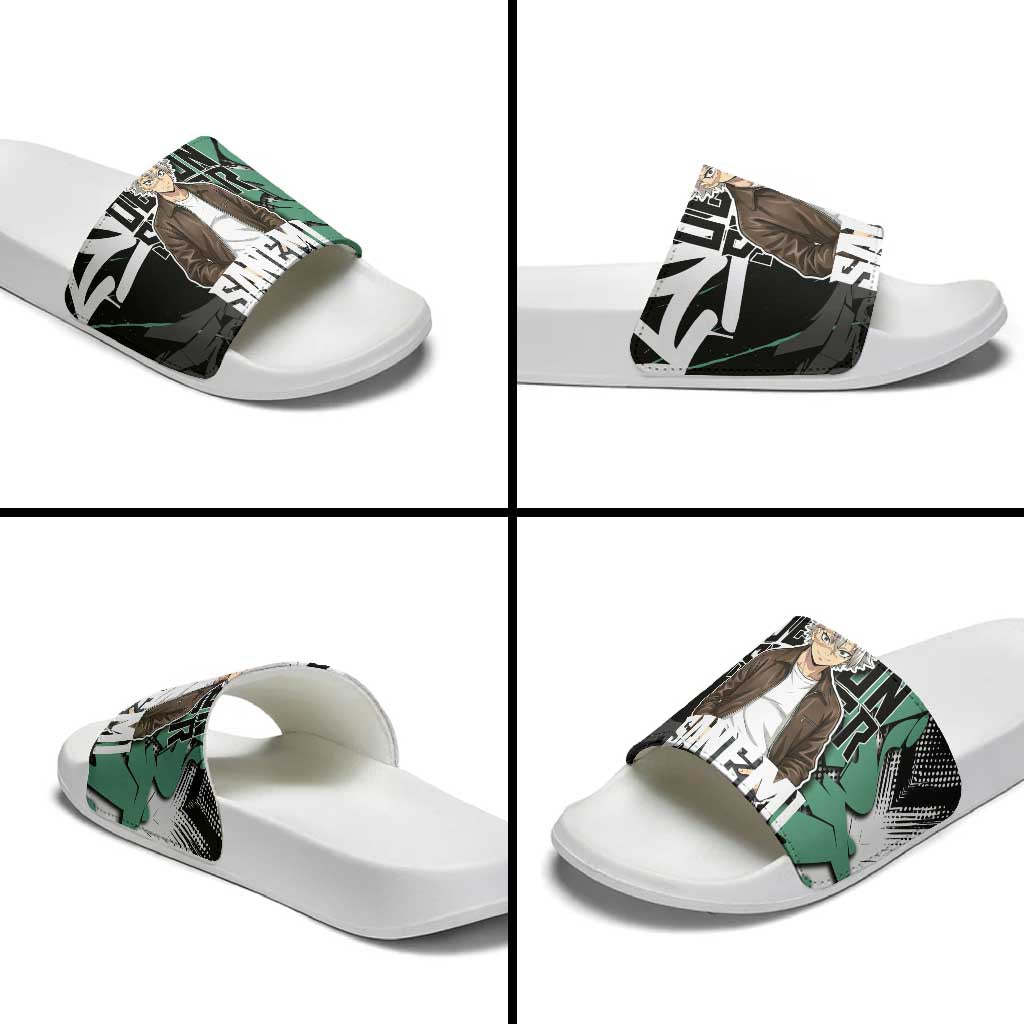 Sanemi Demon Slayer Slide Sandals Graffiti Street Anime Design