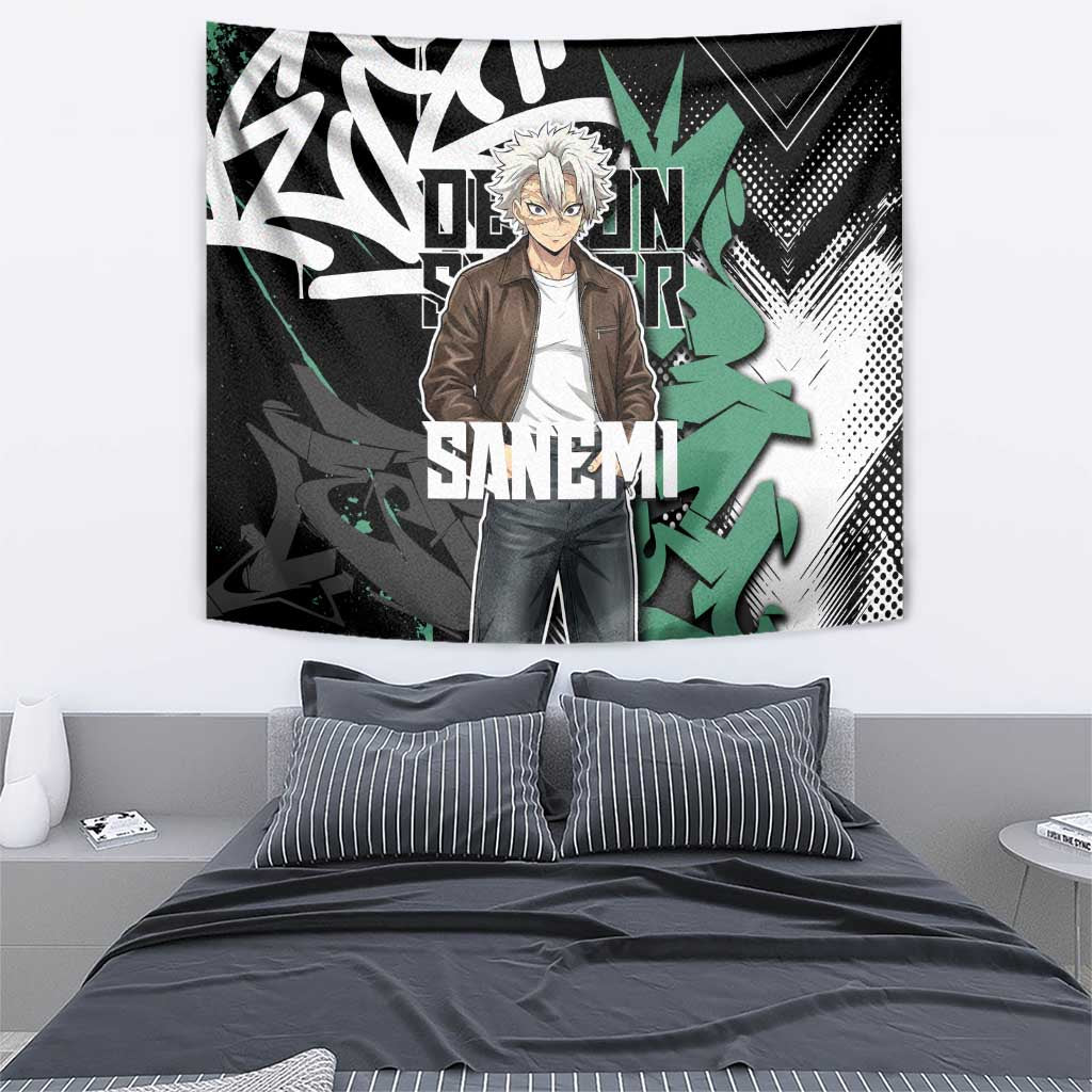 Sanemi Demon Slayer Tapestry Graffiti Street Anime Design