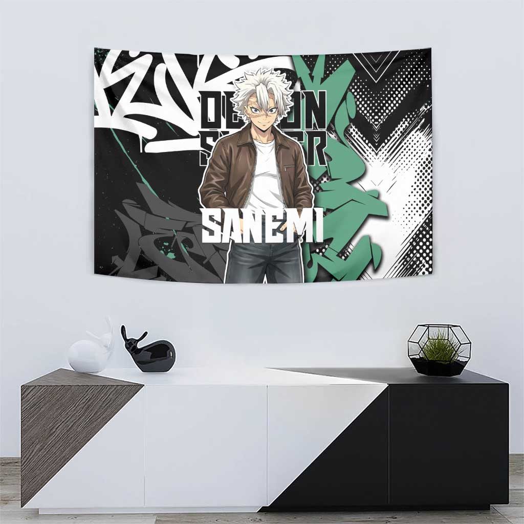 Sanemi Demon Slayer Tapestry Graffiti Street Anime Design
