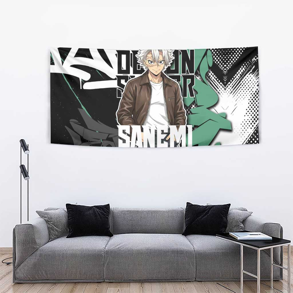 Sanemi Demon Slayer Tapestry Graffiti Street Anime Design
