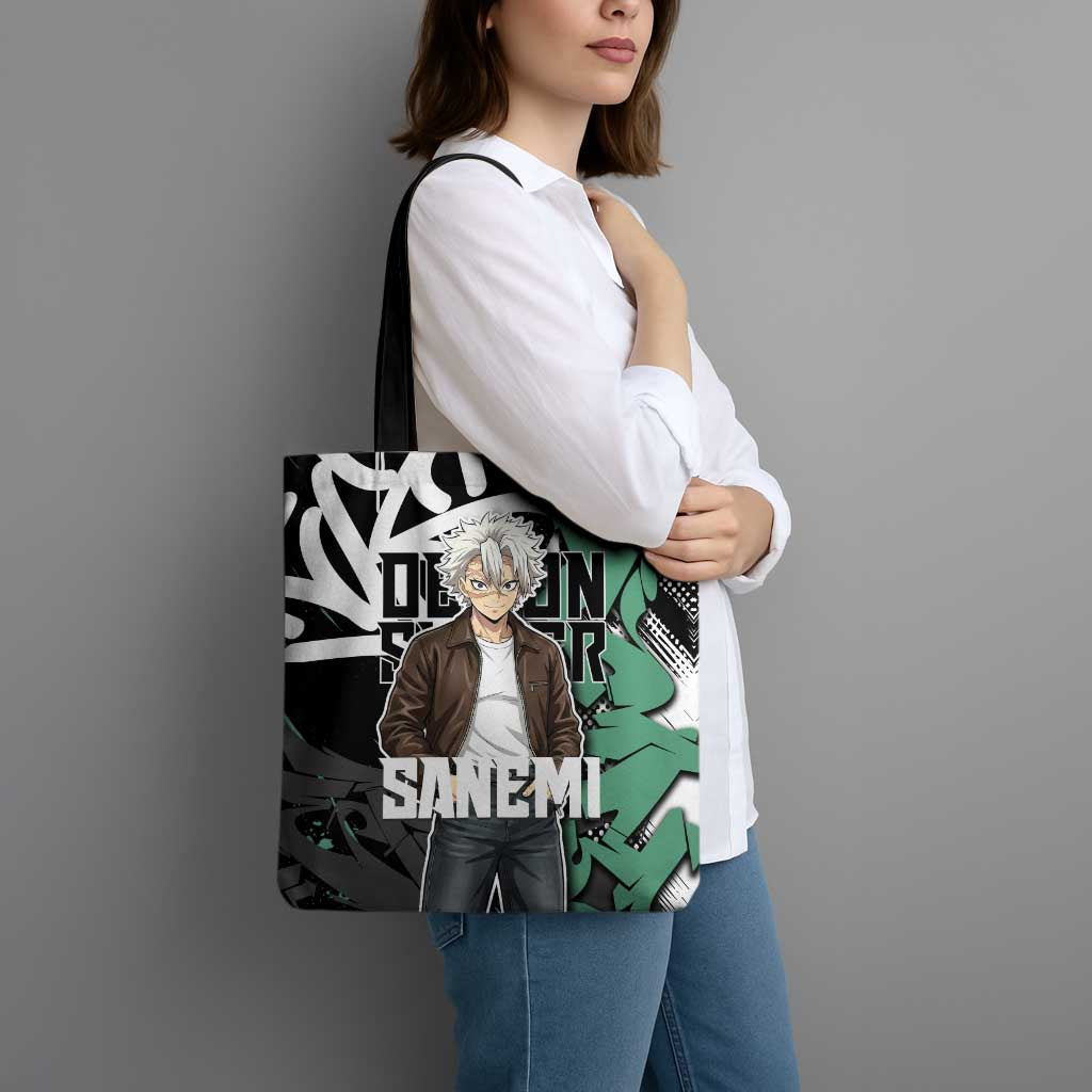 Sanemi Demon Slayer Tote Bag Graffiti Street Anime Design