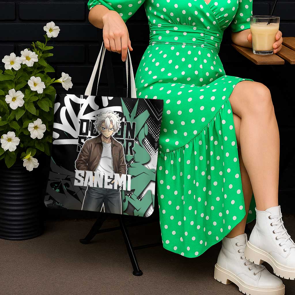 Sanemi Demon Slayer Tote Bag Graffiti Street Anime Design