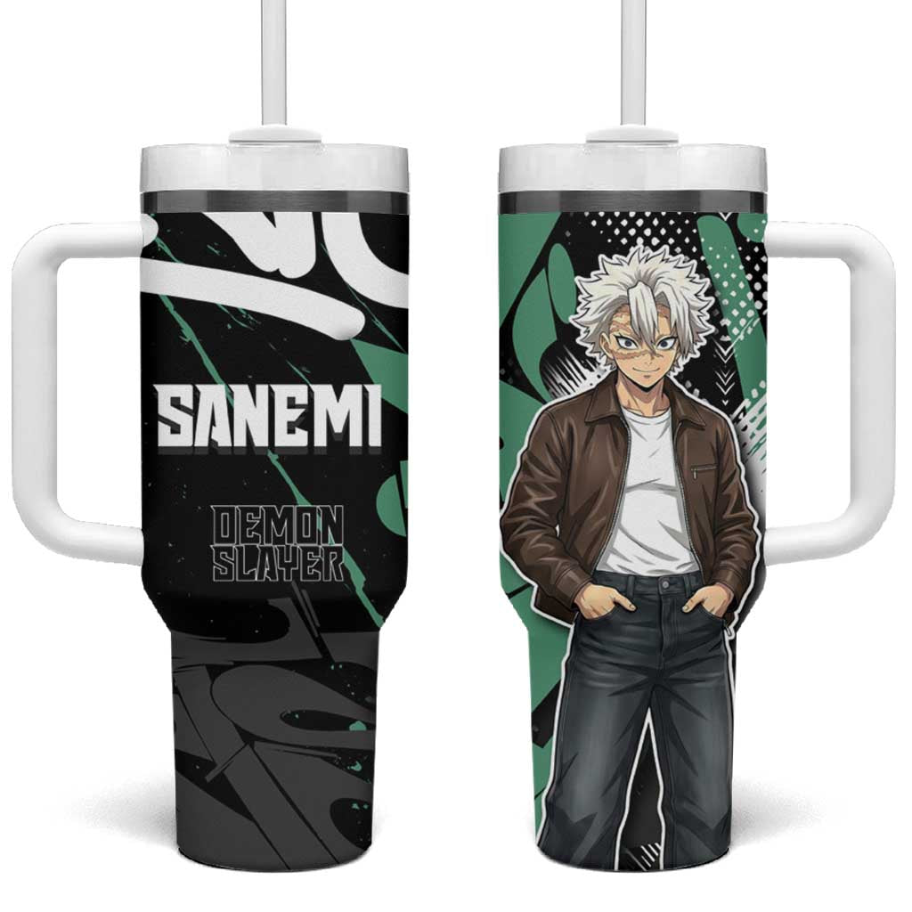 Sanemi Demon Slayer Tumbler With Handle Graffiti Street Anime Design