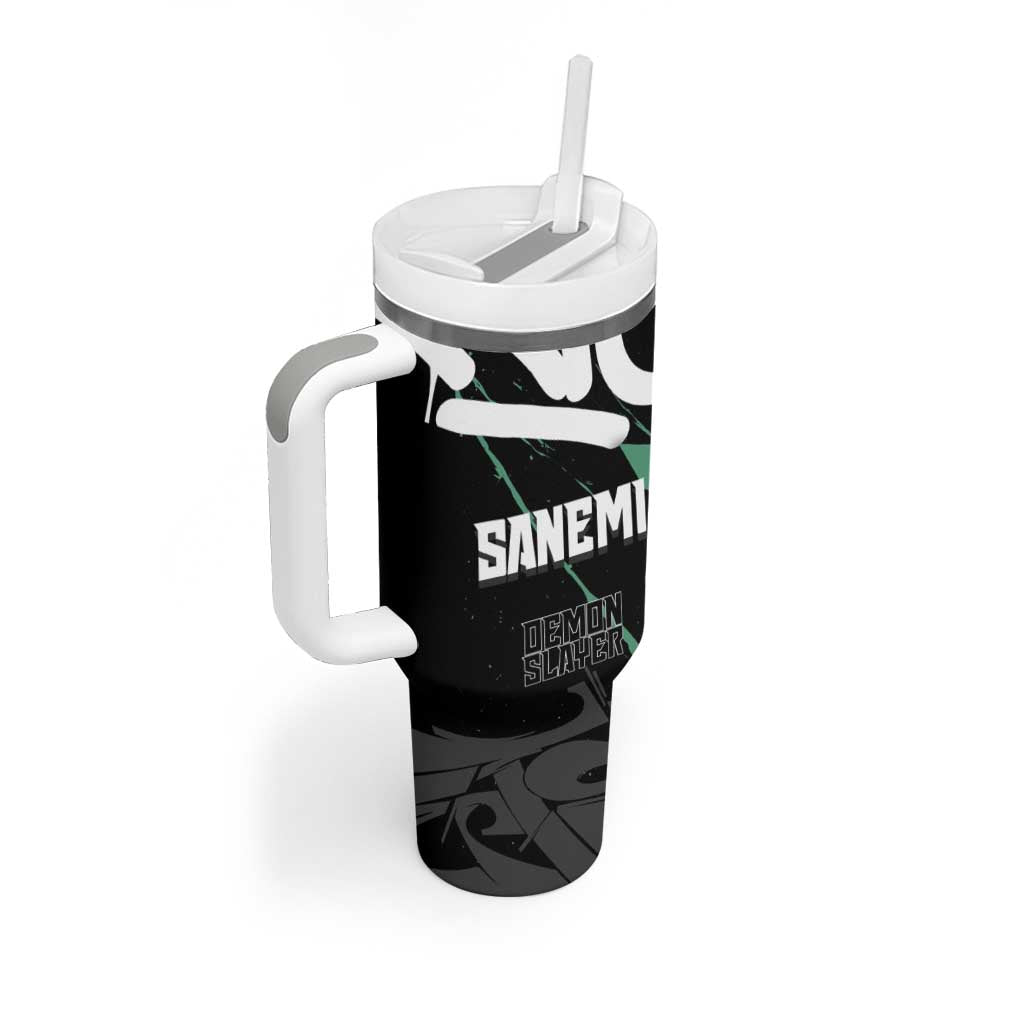 Sanemi Demon Slayer Tumbler With Handle Graffiti Street Anime Design