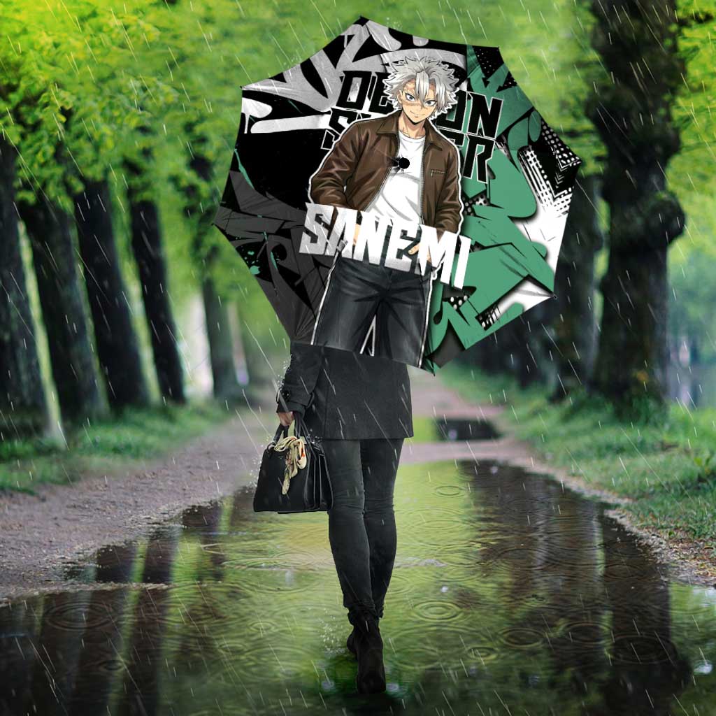 Sanemi Demon Slayer Umbrella Graffiti Street Anime Design