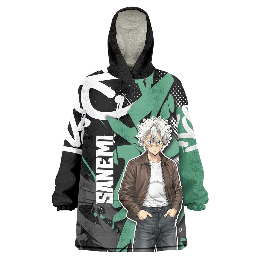 Sanemi Demon Slayer Wearable Blanket Hoodie Graffiti Street Anime Design