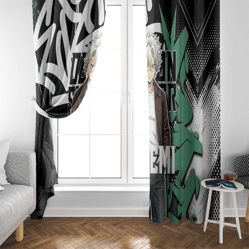 Sanemi Demon Slayer Window Curtain Graffiti Street Anime Design