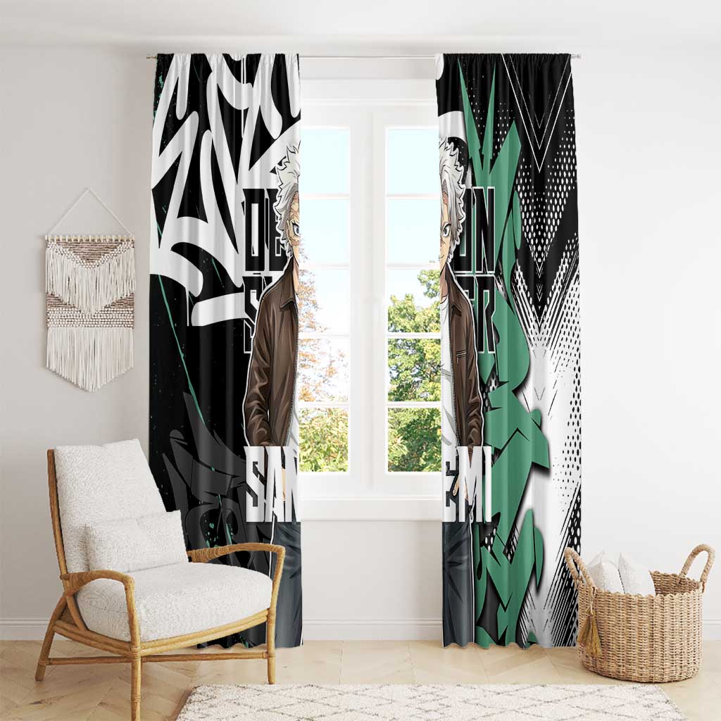 Sanemi Demon Slayer Window Curtain Graffiti Street Anime Design