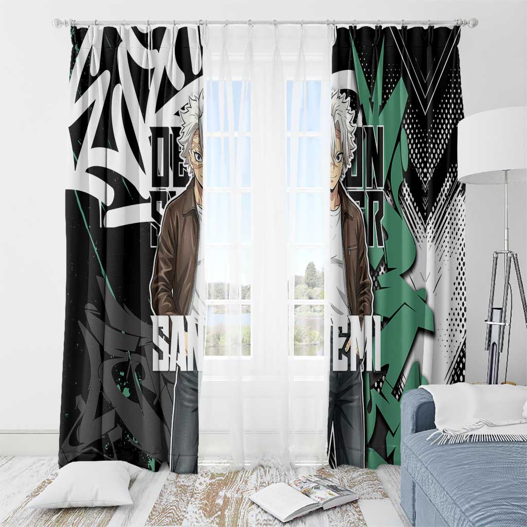 Sanemi Demon Slayer Window Curtain Graffiti Street Anime Design