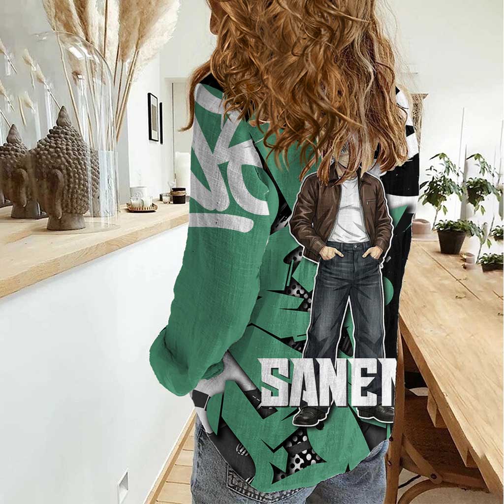 Sanemi Demon Slayer Women Casual Shirt Graffiti Street Anime Design