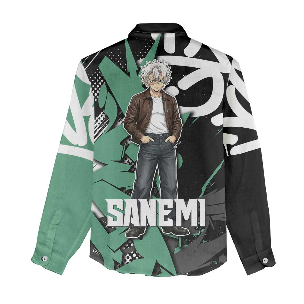 Sanemi Demon Slayer Women Casual Shirt Graffiti Street Anime Design
