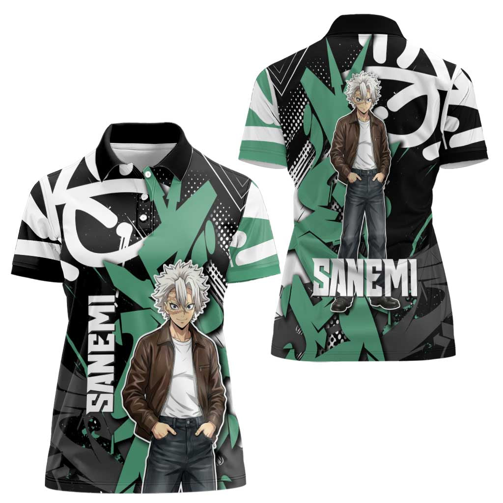 Sanemi Demon Slayer Women Polo Shirt Graffiti Street Anime Design