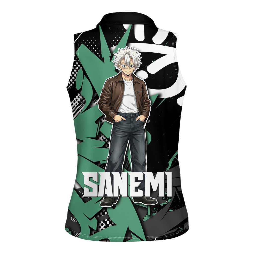 Sanemi Demon Slayer Women Sleeveless Polo Shirt Graffiti Street Anime Design