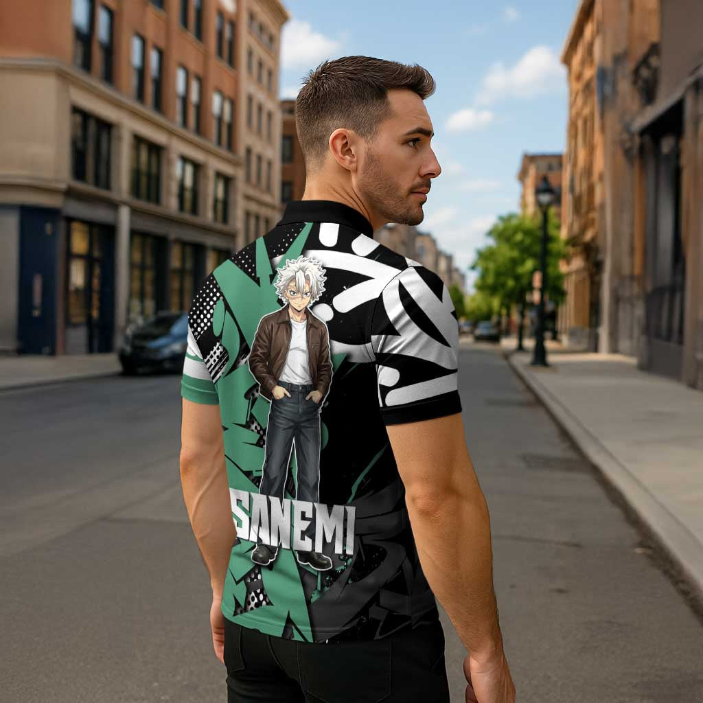 Sanemi Demon Slayer Zipper Polo Shirt Graffiti Street Anime Design