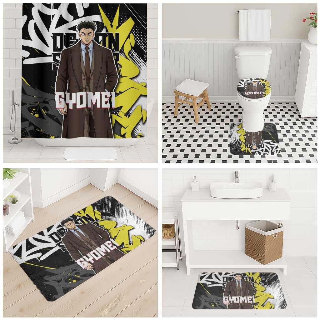 Gyomei Demon Slayer Bathroom Set Urban Graffiti Anime Style