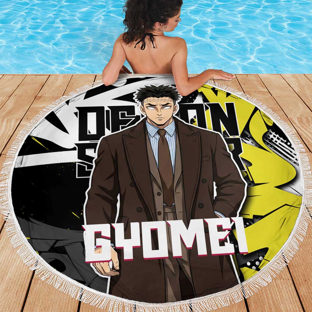 Gyomei Demon Slayer Beach Blanket Urban Graffiti Anime Style