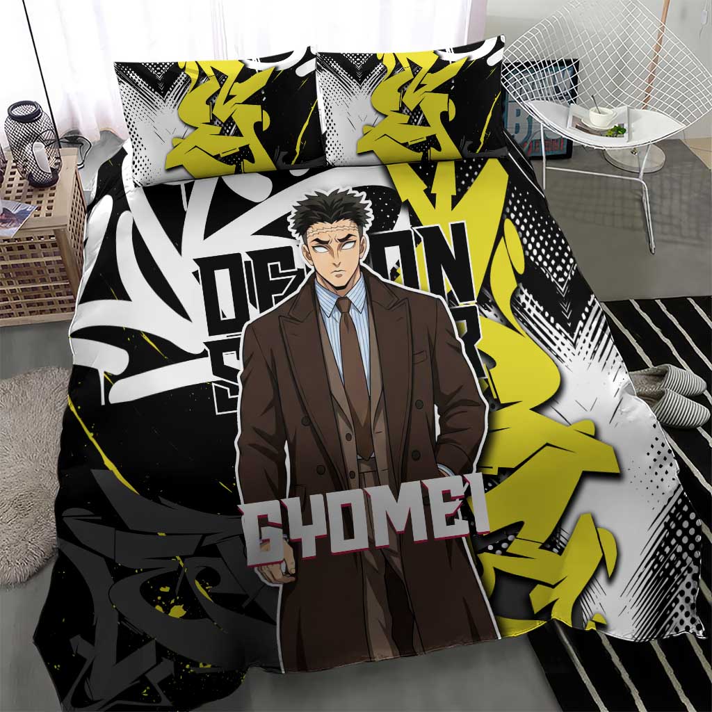 Gyomei Demon Slayer Bedding Set Urban Graffiti Anime Style