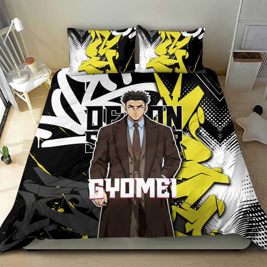 Gyomei Demon Slayer Bedding Set Urban Graffiti Anime Style
