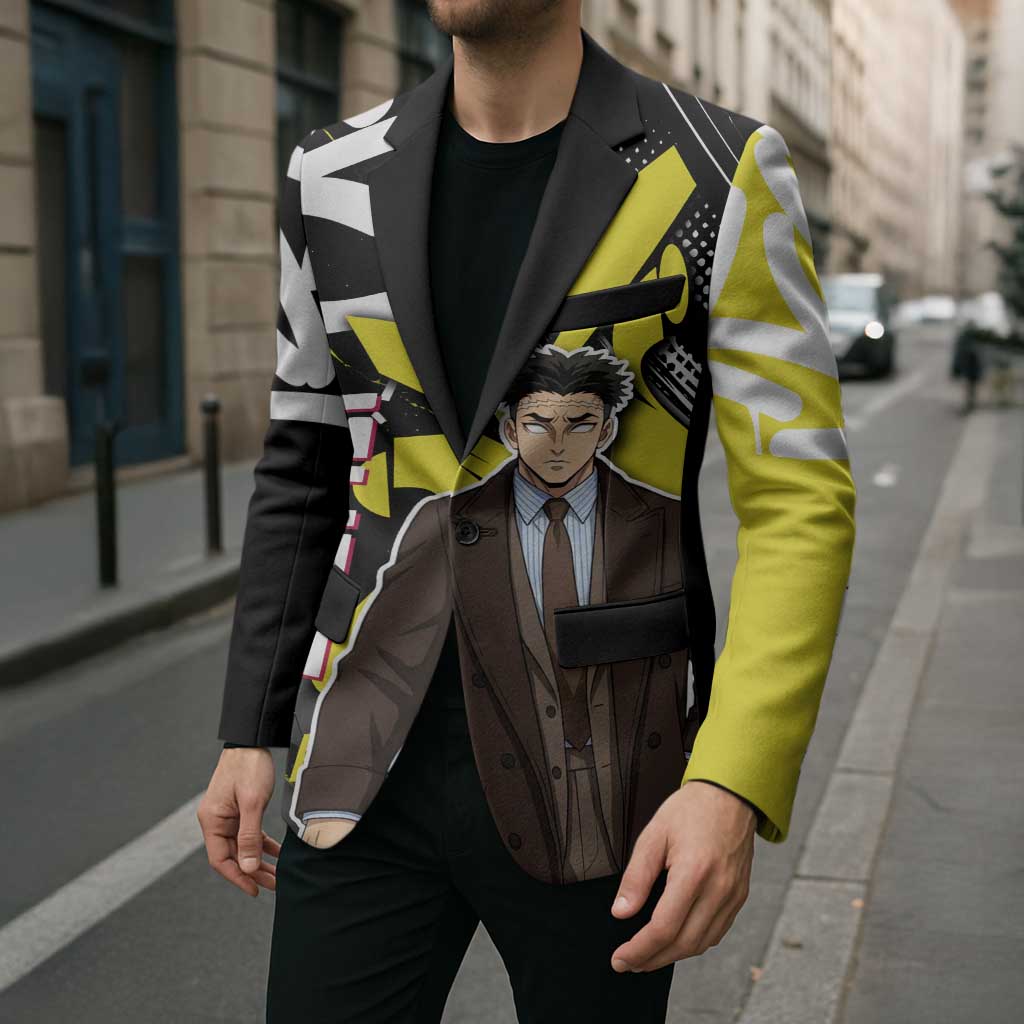 Gyomei Demon Slayer Blazer Urban Graffiti Anime Style