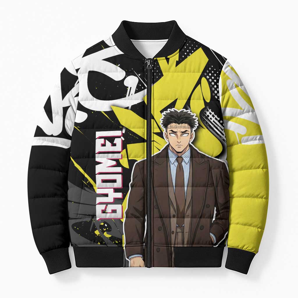Gyomei Demon Slayer Bomber Puffer Jacket Urban Graffiti Anime Style